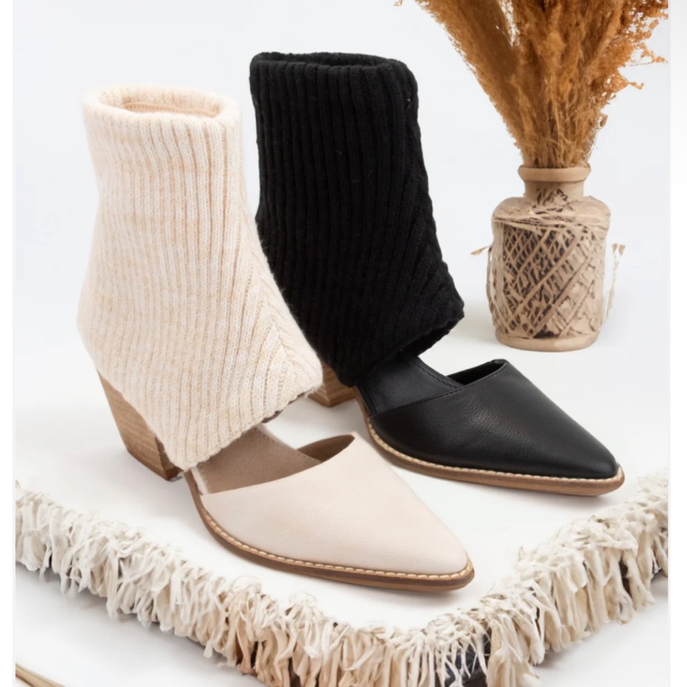 CCOCCI MAGNOLIA Knit Heeled Black Slip-On Bootie